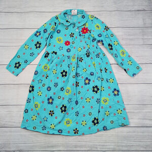 6/7 Hanna Andersson Vintage Blue Floral Corduroy Dress